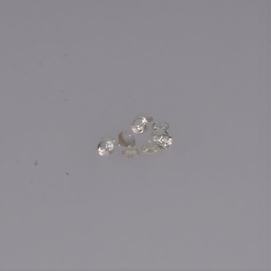 Unheated White Sapphire 1.5 mm – Calibrated Round Cut | Natural Loose Gemstones | Set of 5 Stones