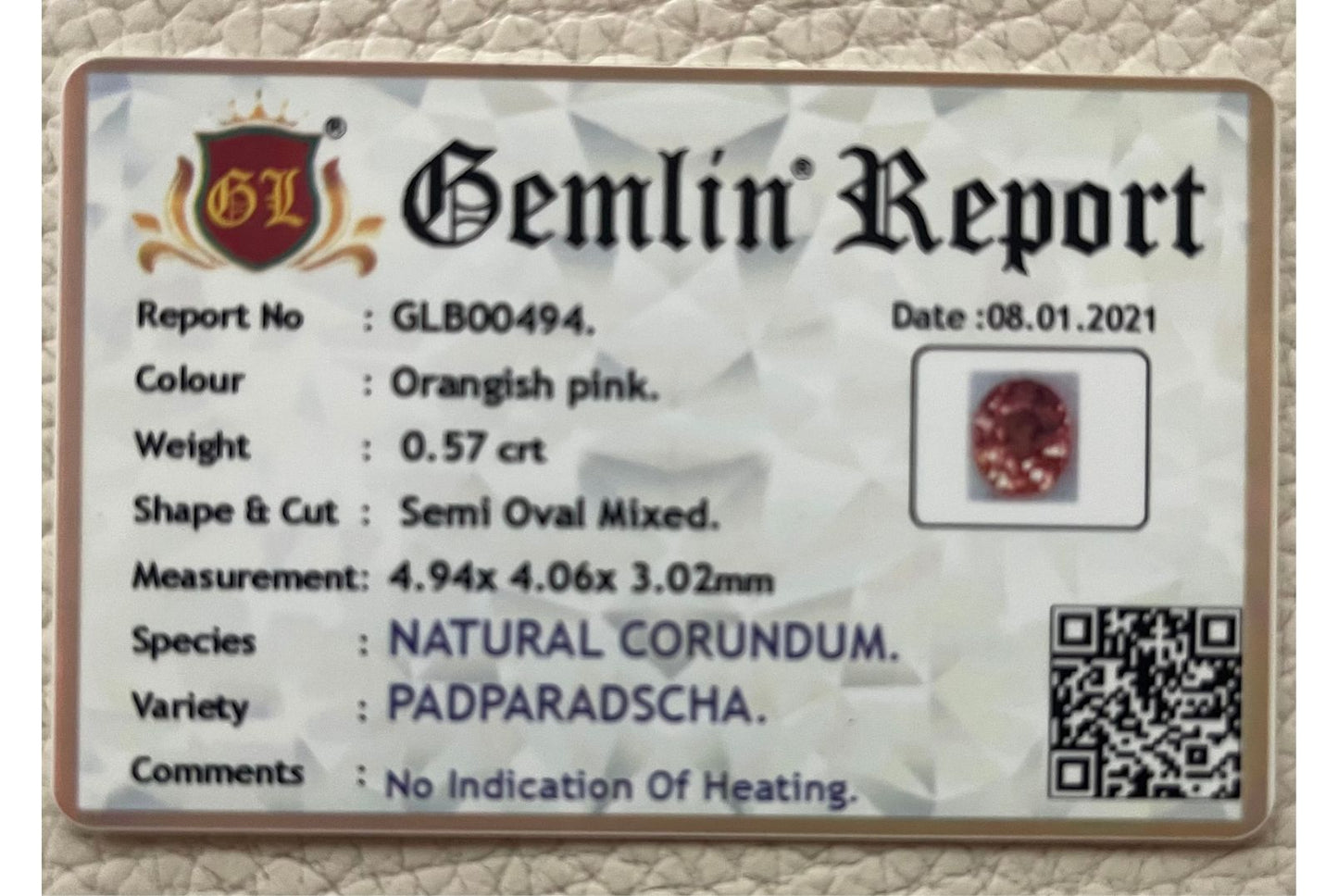 Natural Padparadscha Sapphire 0.57 Carats Real Sunset Color Ethically Sourced from Sri Lanka