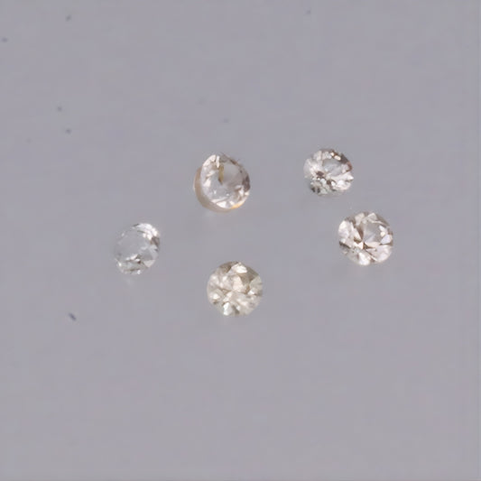 Unheated White Sapphire 1.5 mm – Calibrated Round Cut | Natural Loose Gemstones | Set of 5 Stones