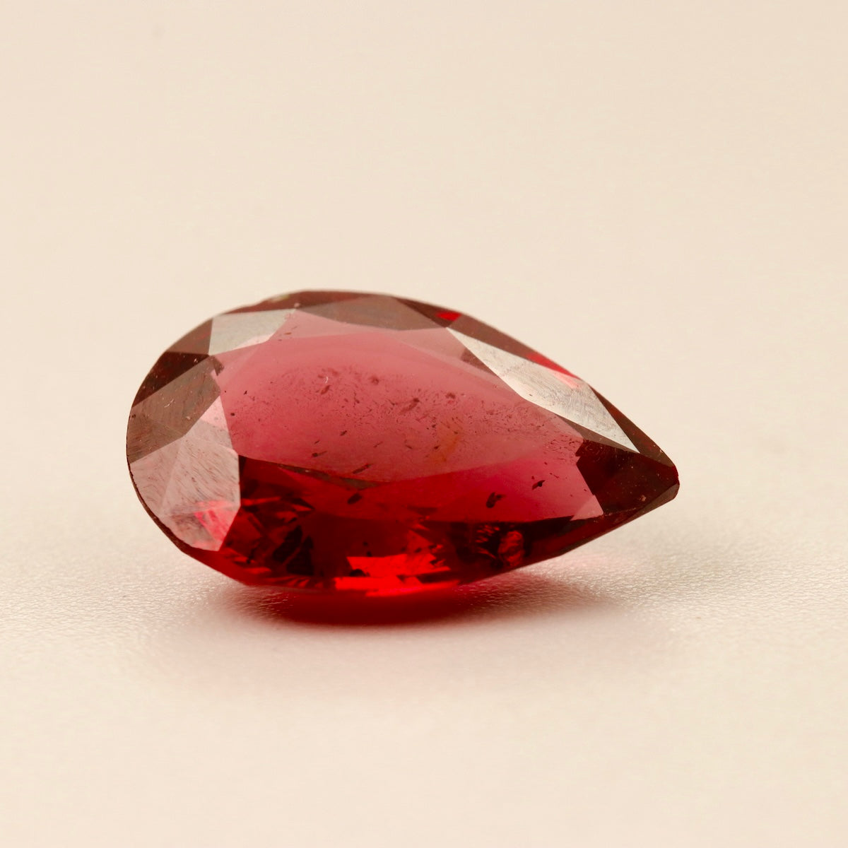 Natural Red Garnet – 6.05 ct Pear-Shaped Faceted Gemstone