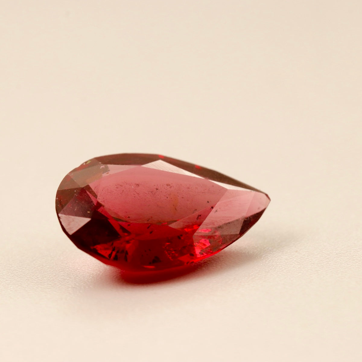 Natural Red Garnet – 6.05 ct Pear-Shaped Faceted Gemstone
