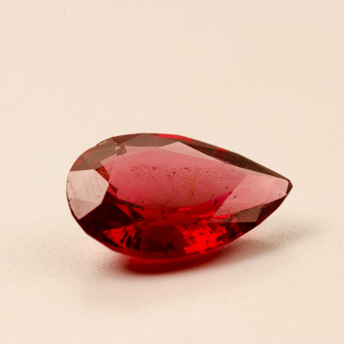 Natural Red Garnet – 6.05 ct Pear-Shaped Faceted Gemstone