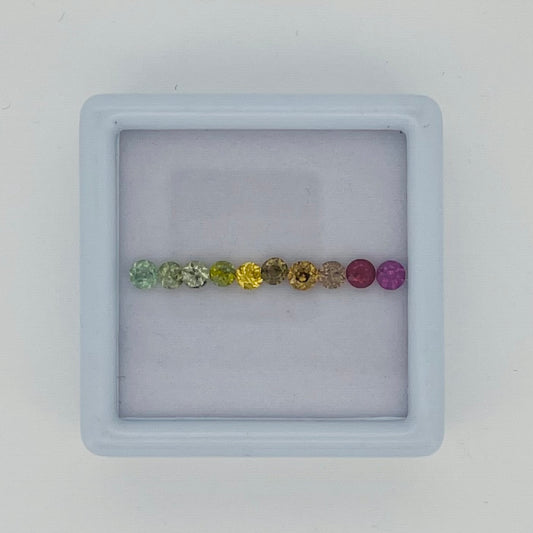 Natural Zircon & Garnet Gemstone Parcel – 10 Calibrated Round Stones – 3.50 mm – 2.23 ct
