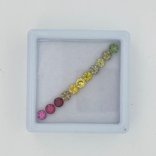 Natural Zircon & Garnet Gemstone Parcel – 11 Calibrated Round Stones – 4 mm – 3.82 ct