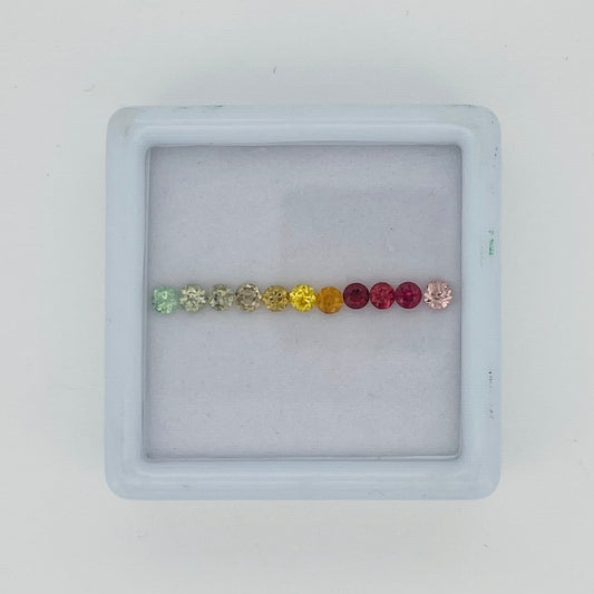 Natural Zircon & Garnet Gemstone Parcel – 11 Calibrated Round Stones – 3 mm – 1.65 ct