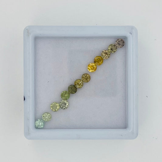 Natural Zircon Gemstone Parcel – 13 Calibrated Round Stones – 3.50 mm – 2.76 ct
