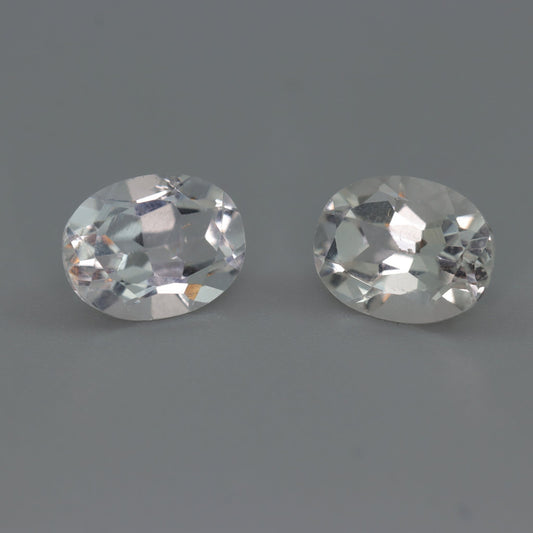 White Topaz – 4.37 ct Pair – Oval Cut – Natural – Sri Lanka