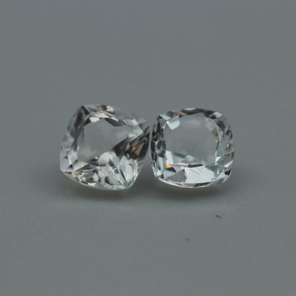 White Topaz – 3.95 ct (Pair) – Cushion Cut – Natural – Sri Lanka