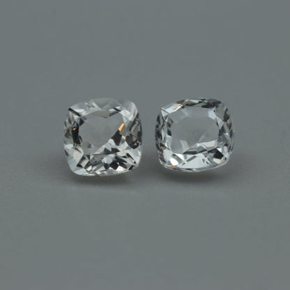 White Topaz – 3.95 ct (Pair) – Cushion Cut – Natural – Sri Lanka