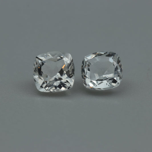 White Topaz – 3.95 ct (Pair) – Cushion Cut – Natural – Sri Lanka