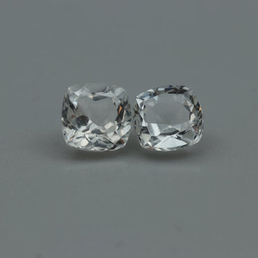 White Topaz – 3.95 ct (Pair) – Cushion Cut – Natural – Sri Lanka
