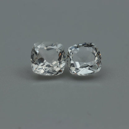 White Topaz – 3.95 ct (Pair) – Cushion Cut – Natural – Sri Lanka