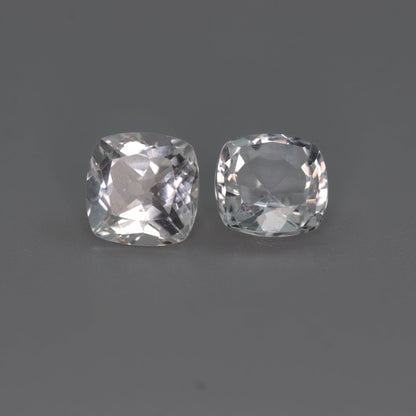 White Topaz – 3.95 ct (Pair) – Cushion Cut – Natural – Sri Lanka