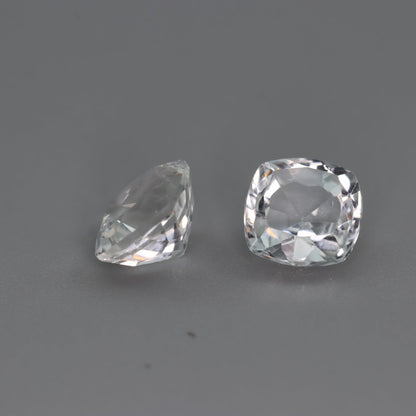 White Topaz – 3.95 ct (Pair) – Cushion Cut – Natural – Sri Lanka
