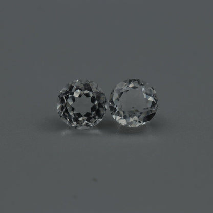 White Topaz Pair – 2.50 ct – Round Cut – Natural – Sri Lanka