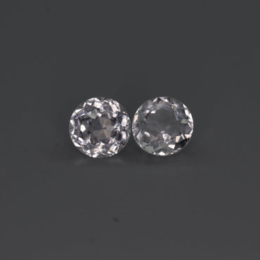 White Topaz Pair – 2.50 ct – Round Cut – Natural – Sri Lanka