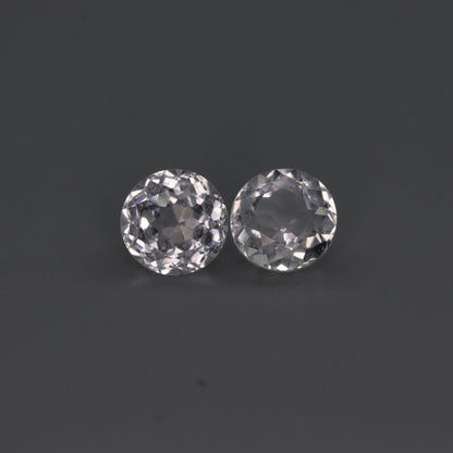 White Topaz Pair – 2.50 ct – Round Cut – Natural – Sri Lanka