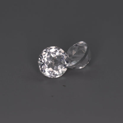White Topaz Pair – 2.50 ct – Round Cut – Natural – Sri Lanka