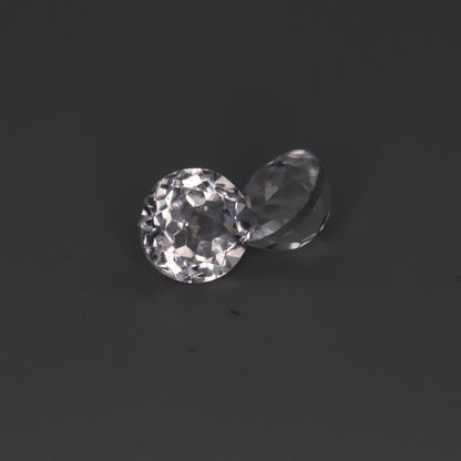 White Topaz Pair – 2.50 ct – Round Cut – Natural – Sri Lanka