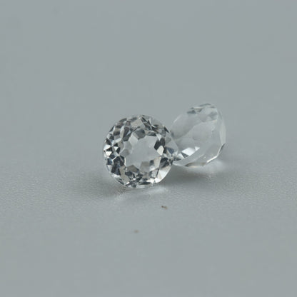 White Topaz Pair – 2.50 ct – Round Cut – Natural – Sri Lanka