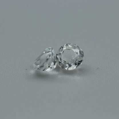 White Topaz Pair – 2.50 ct – Round Cut – Natural – Sri Lanka