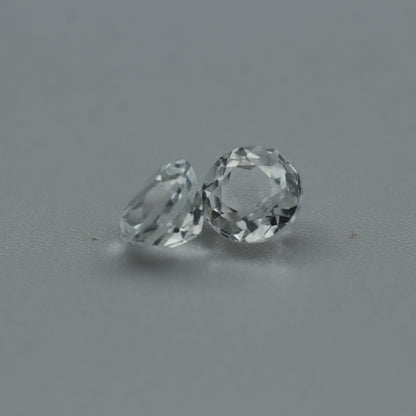 White Topaz Pair – 2.50 ct – Round Cut – Natural – Sri Lanka