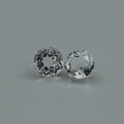 White Topaz Pair – 2.50 ct – Round Cut – Natural – Sri Lanka