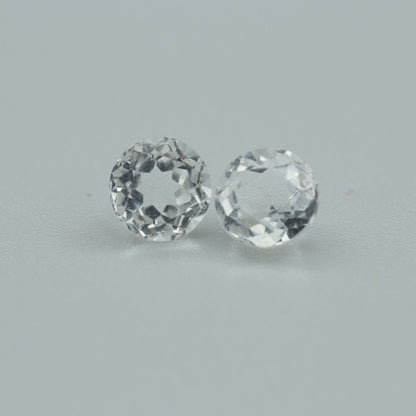 White Topaz Pair – 2.50 ct – Round Cut – Natural – Sri Lanka