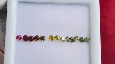 Natural Zircon & Garnet Gemstone Parcel – 13 Calibrated Round Stones – 2.50 mm – 1.45 ct
