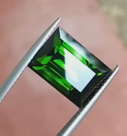 Natural Green Tourmaline 8.60ct Cut Rectangular Gemstone