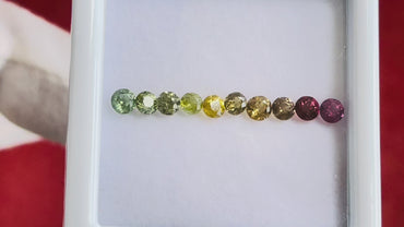 Natural Zircon & Garnet Gemstone Parcel – 10 Calibrated Round Stones – 3.50 mm – 2.23 ct