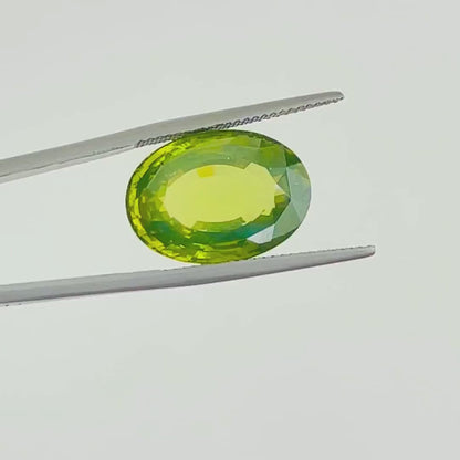 Natural Green Zircon – 15.60 ct Oval Faceted Gemstone